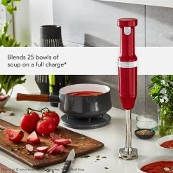 KitchenAid Variable Speed Cordless Hand Blender With Accessories | Empire Red -KitchenAid Sales 613mcq6w0rs. ac sl1000