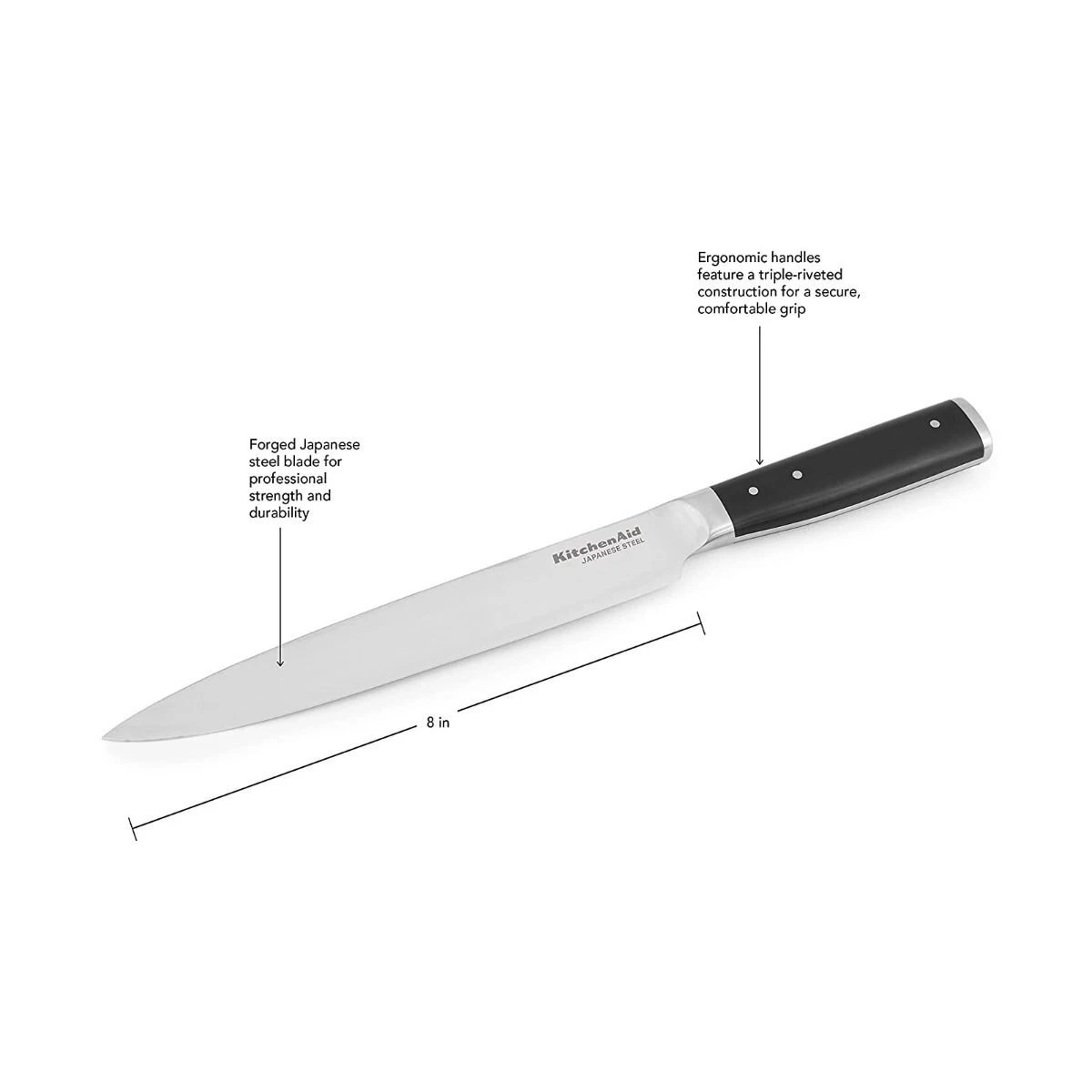 KitchenAid Gourmet Forged 8" Slicing Knife With Sheath 5 KitchenAid Gourmet Forged 8" Slicing Knife With Sheath - Image 3