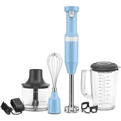 KitchenAid Variable Speed Cordless Hand Blender With Accessories | Blue Velvet