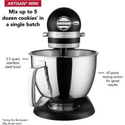 KitchenAid 3.5-Quart Artisan Mini Plus Tilt-Head Stand Mixer | Black Matte -KitchenAid Sales 715xqsupbbl. ac sl1500 1