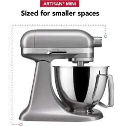 KitchenAid 3.5-Quart Artisan Mini Plus Tilt-Head Stand Mixer | Contour Silver -KitchenAid Sales 71qrdltkdrl. ac sl1500