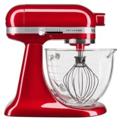KitchenAid 3.5-Quart Glass Bowl + Flex Edge Beater | Fits 3.5-Quart KitchenAid Artisan Mini Tilt-Head Stand Mixers -KitchenAid Sales amazon example of bowl with mixer 1