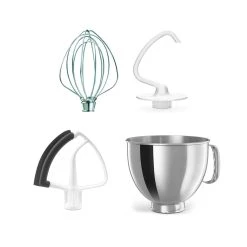 KitchenAid 5-Quart Stainless Steel Bowl + Stand Mixer Flex Edge Accessory Pack | Fits 5-Quart KitchenAid Tilt-Head Stand Mixers -KitchenAid Sales ekb 5qthbowl accesspack nops 1