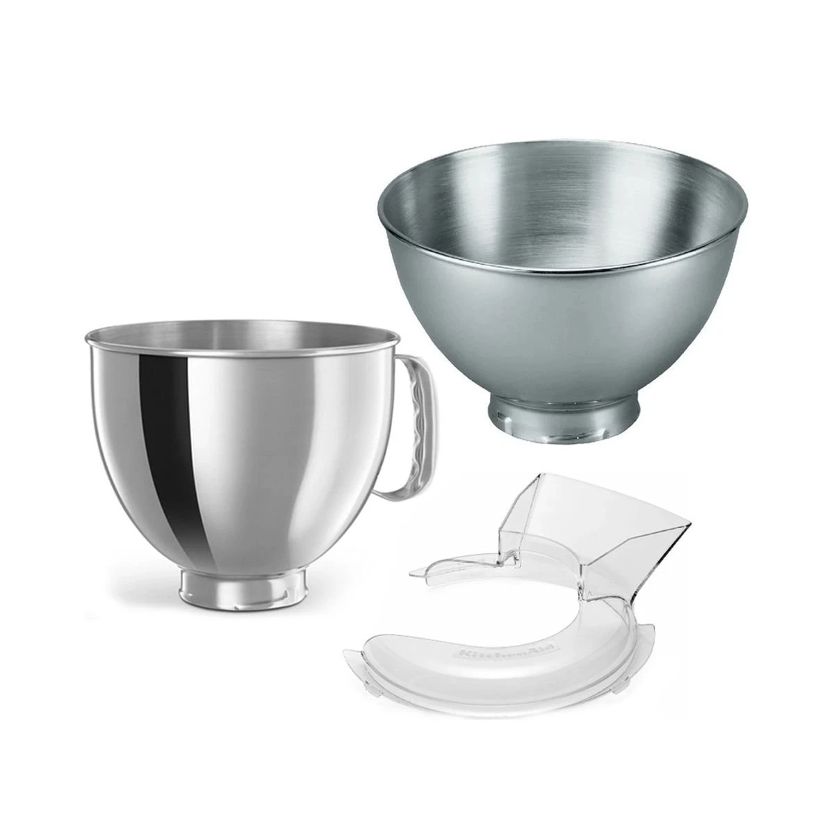 KitchenAid Stainless Steel Bowl Pack + Pouring Shield | Fits 4.5-Quart & 5-Quart KitchenAid Tilt-Head Stand Mixers 4 KitchenAid Stainless Steel Bowl Pack + Pouring Shield | Fits 4.5-Quart & 5-Quart KitchenAid Tilt-Head Stand Mixers - Image 2