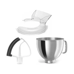 KitchenAid 5-Quart Stainless Steel Bowl + Flex Edge Beater + Pouring Shield | Fits 4.5-Quart & 5-Quart KitchenAid Tilt-Head Stand Mixers -KitchenAid Sales ekb k5thsbp kn1ps kfe5t 1