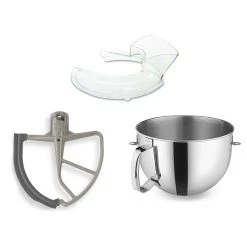KitchenAid 7-Quart Stainless Steel Bowl + Flex Edge Beater + Pouring Shield | Fits 7-Quart KitchenAid Bowl-Lift Stand Mixers -KitchenAid Sales ekb ka7qbowl kn256ps kafe7l 1