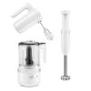 KitchenAid White Cordless Small Appliances Set | Hand Mixer, Hand Blender & Food Chopper -KitchenAid Sales ekb khmb732wh khbbv53wh kfcb519wh