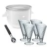 KitchenAid Ice Cream Maker Attachment (Fits On Any KitchenAid Mixer) + Ice Cream Glasses (Set Of 4) & Ice Cream Scoop -KitchenAid Sales ekb kica0wh dishesscoop