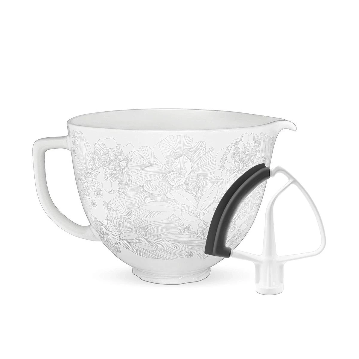 KitchenAid 5-Quart Whispering Floral Ceramic Bowl + Flex Edge Beater | Fits 4.5-Quart & 5-Quart KitchenAid Tilt-Head Stand Mixers 3 KitchenAid 5-Quart Whispering Floral Ceramic Bowl + Flex Edge Beater | Fits 4.5-Quart & 5-Quart KitchenAid Tilt-Head Stand Mixers