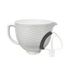 KitchenAid 5-Quart White Chocolate Textured Ceramic Bowl + Flex Edge Beater | Fits 4.5-Quart & 5-Quart KitchenAid Tilt-Head Stand Mixers -KitchenAid Sales ekb ksm2cb5tlw kfe5t
