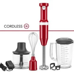 KitchenAid Variable Speed Cordless Hand Blender With Accessories | Empire Red -KitchenAid Sales hero khbbv83er