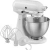 KitchenAid 4.5-Quart Classic Tilt-Head Stand Mixer | White -KitchenAid Sales k45sswh kitchenaid classic series tilt head mixer popup