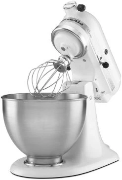KitchenAid 4.5-Quart Classic Tilt-Head Stand Mixer | White -KitchenAid Sales k45sswh kitchenaid classic stand mixer white popup