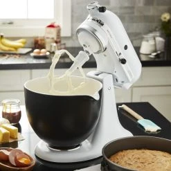 KitchenAid 5-Quart Black Matte Ceramic Bowl | Fits 4.5-Quart & 5-Quart KitchenAid Tilt-Head Stand Mixers -KitchenAid Sales kablack3