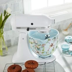 KitchenAid 5-Quart White Gardenia Patterned Ceramic Bowl | Fits 4.5-Quart & 5-Quart KitchenAid Tilt-Head Stand Mixers -KitchenAid Sales kagarden2