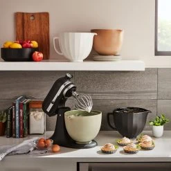 KitchenAid 5-Quart Sage Leaf Ceramic Bowl + Flex Edge Beater | Fits 4.5-Quart & 5-Quart KitchenAid Tilt-Head Stand Mixers -KitchenAid Sales kasage3