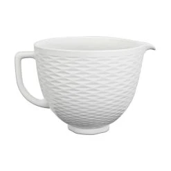 KitchenAid 5-Quart White Chocolate Textured Ceramic Bowl + Flex Edge Beater | Fits 4.5-Quart & 5-Quart KitchenAid Tilt-Head Stand Mixers -KitchenAid Sales kawhite1