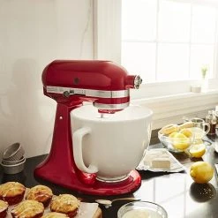 KitchenAid 5-Quart White Chocolate Ceramic Bowl + Flex Edge Beater | Fits 4.5-Quart & 5-Quart KitchenAid Tilt-Head Stand Mixers -KitchenAid Sales kawhitechocolate3 1