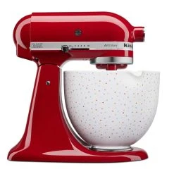 KitchenAid 5-Quart Confetti Sprinkle Ceramic Bowl + Flex Edge Beater | Fits 4.5-Quart & 5-Quart KitchenAid Tilt-Head Stand Mixers -KitchenAid Sales kconf2 1