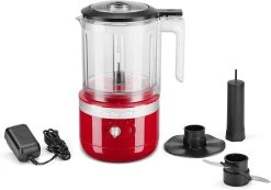 KitchenAid 5-Cup Cordless Food Chopper | Passion Red -KitchenAid Sales kfcb519pa cordless food chopper in passion red with accessories