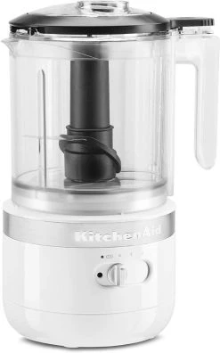 KitchenAid White Cordless Small Appliances Set | Hand Mixer, Hand Blender & Food Chopper -KitchenAid Sales kfcb519wh cordless food chopper white 1