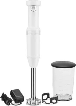 KitchenAid Variable Speed Cordless Hand Blender | White -KitchenAid Sales khbbv53wh kitchenaid white cordless hand blender