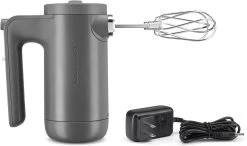 KitchenAid 7-Speed Cordless Hand Mixer | Matte Charcoal Grey -KitchenAid Sales khmb732dg kitchenaid cordless hand mixer in matte charcoal grey with accessories