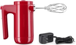 KitchenAid 7-Speed Cordless Hand Mixer | Passion Red -KitchenAid Sales khmb732pa kitchenaid cordless hand mixer in passion red with accessories