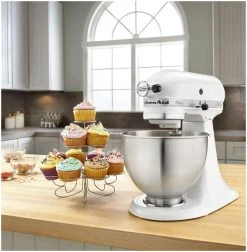 KitchenAid 4.5-Quart Classic Tilt-Head Stand Mixer | White -KitchenAid Sales kitchenaid classic mixer tilt head k45sswh popup