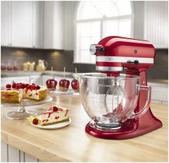 KitchenAid 5-Quart Artisan Design Series Tilt-Head Stand Mixer | Candy Apple Red -KitchenAid Sales kitchenaid mixer candy apple red 3 ksm155gbca popup