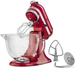 KitchenAid 5-Quart Artisan Design Series Tilt-Head Stand Mixer | Candy Apple Red -KitchenAid Sales kitchenaid mixer candy apple red 4 ksm155gbca popup