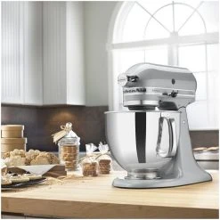 KitchenAid 5-Quart Artisan Tilt-Head Stand Mixer | Metallic Chrome -KitchenAid Sales ksm150psmc kitchenaid mixer metallic chrome popup