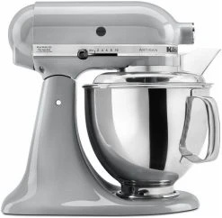KitchenAid 5-Quart Artisan Tilt-Head Stand Mixer | Metallic Chrome -KitchenAid Sales ksm150psmc side popup