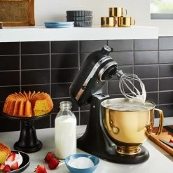 KitchenAid 5-Quart Radiant Gold Stainless Steel Metallic Bowl + Flex Edge Beater | Fits 4.5-Quart & 5-Quart KitchenAid Tilt-Head Stand Mixers 16 KitchenAid 5-Quart Radiant Gold Stainless Steel Metallic Bowl + Flex Edge Beater | Fits 4.5-Quart & 5-Quart KitchenAid Tilt-Head Stand Mixers -KitchenAid Sales ksm5ssbrg 5 1