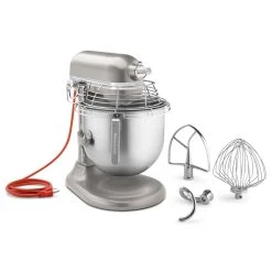 KitchenAid Commercial 8-Quart Bowl-Lift Stand Mixer With Bowl Guard | Nickel Pearl
