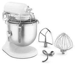 KitchenAid Commercial 8-Quart Bowl-Lift Stand Mixer With Bowl Guard | White -KitchenAid Sales ksmc895wh kitchenaid commercial mixer white 1