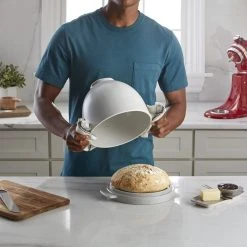 KitchenAid 5-Quart Grey Speckled Ceramic Bread Bowl With Baking Lid | Fits 4.5-Quart & 5-Quart KitchenAid Tilt-Head Stand Mixers -KitchenAid Sales set talent p210505kp 008z