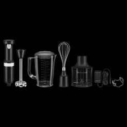 KitchenAid Variable Speed Cordless Hand Blender + Chopper & Whisk Accessories | Black Matte -KitchenAid Sales supplement1