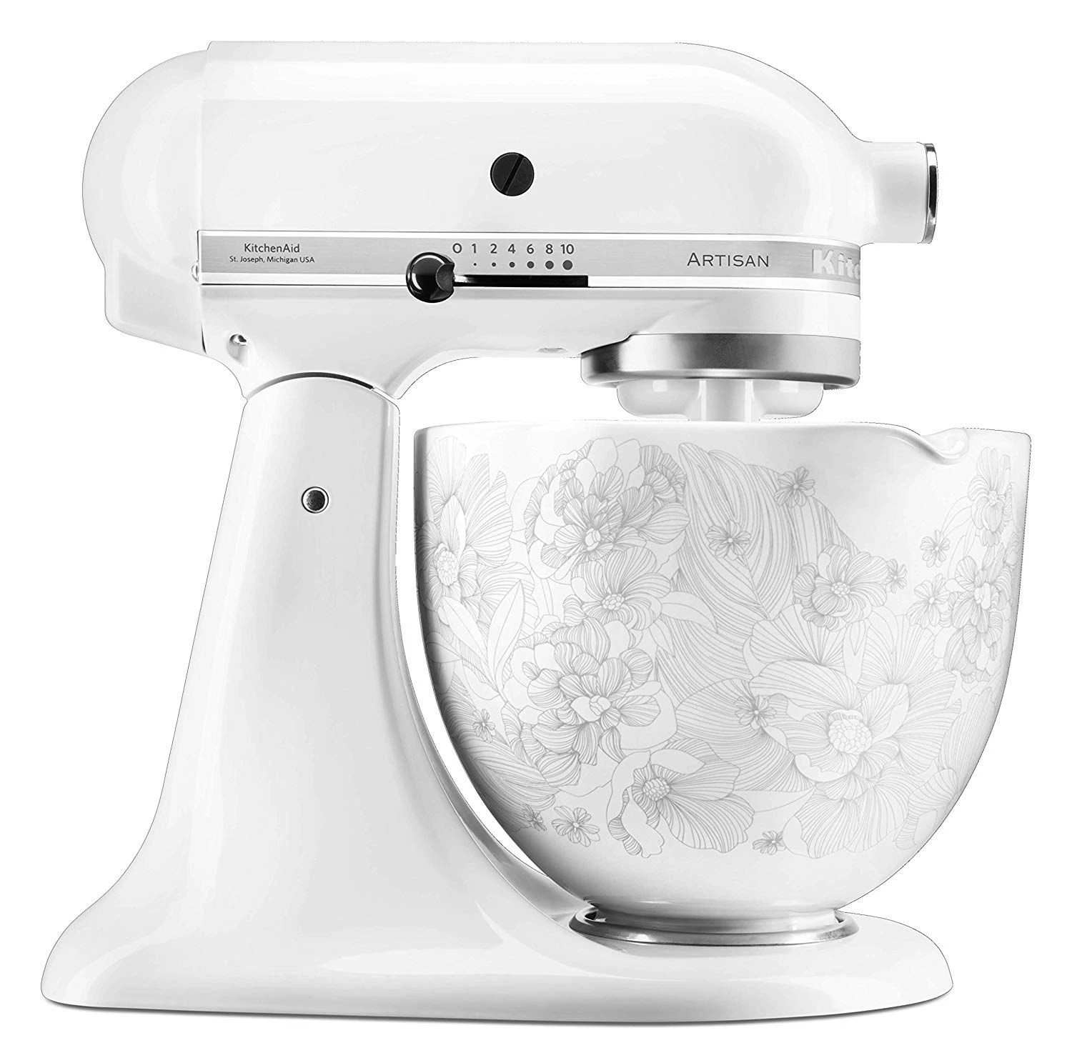 KitchenAid 5-Quart Whispering Floral Patterned Ceramic Bowl | Fits 4.5-Quart & 5-Quart KitchenAid Tilt-Head Stand Mixers 4 KitchenAid 5-Quart Whispering Floral Patterned Ceramic Bowl | Fits 4.5-Quart & 5-Quart KitchenAid Tilt-Head Stand Mixers - Image 2